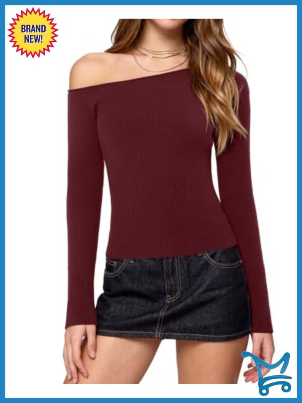 Cashmere Blend Off Shoulder Sweater Ribbed Cinched Waist Pullover
